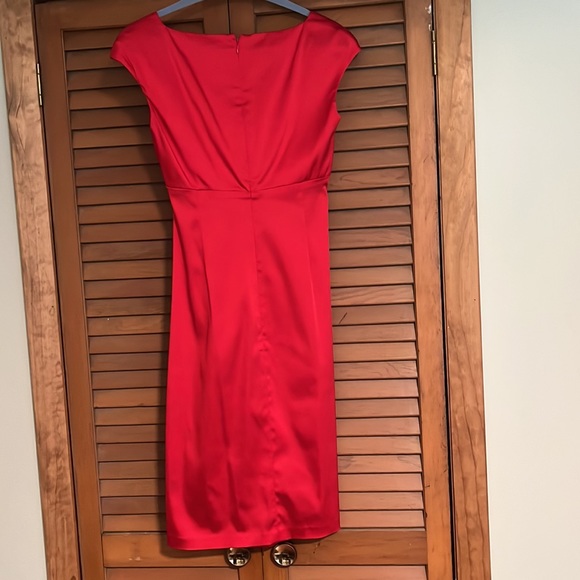 Womens Red midi dress - Picture 3 of 6
